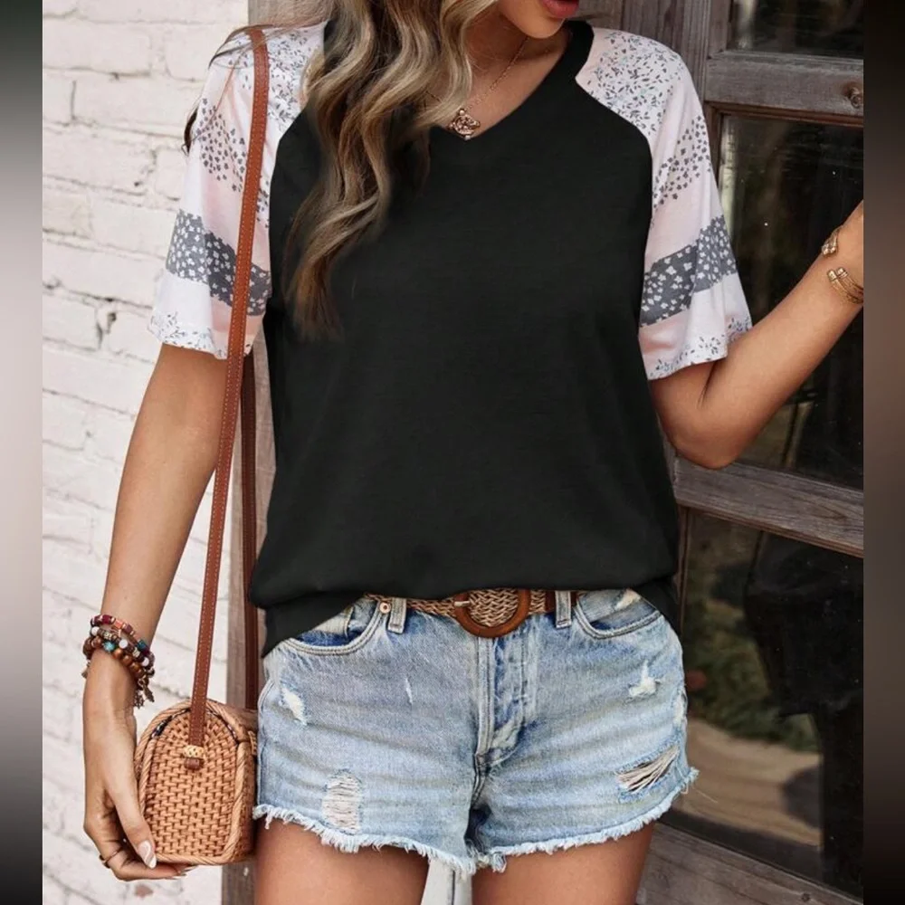 Boho ditsy floral print raglan sleeve blouse - Picture 5 of 16